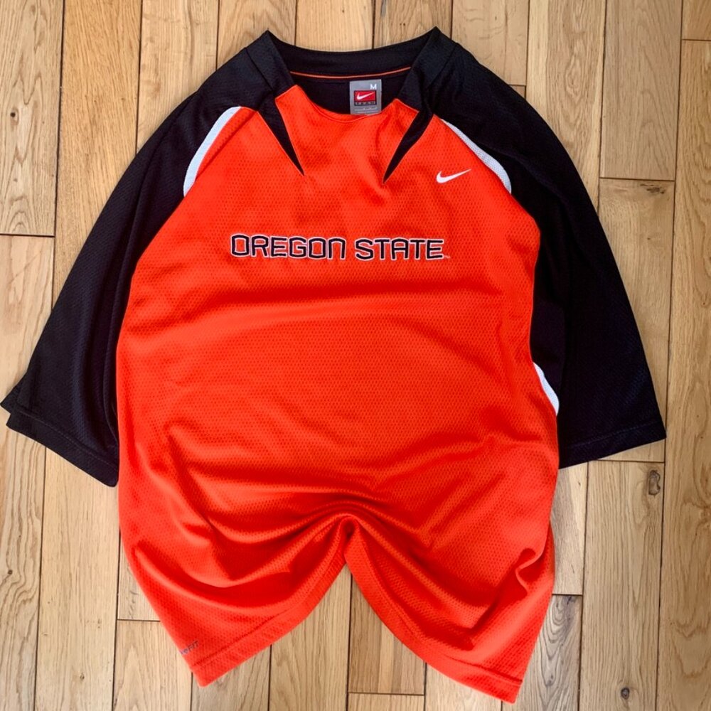 Vintage Y2K Nike Team Oregon State Beavers Jersey Men's Medium Black Orange